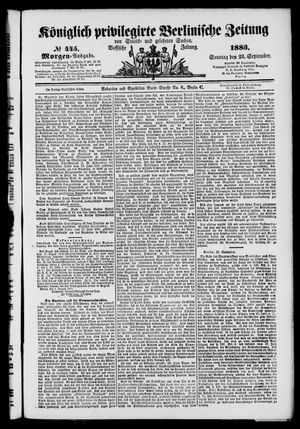 Königlich privilegirte Berlinische Zeitung von Staats- und gelehrten Sachen vom 23.09.1883
