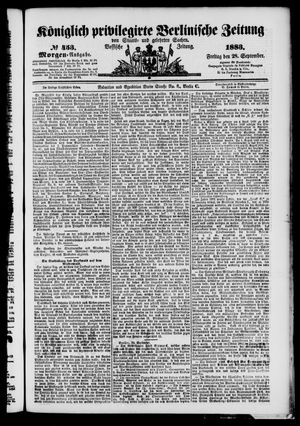 Königlich privilegirte Berlinische Zeitung von Staats- und gelehrten Sachen vom 28.09.1883