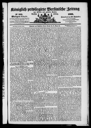 Königlich privilegirte Berlinische Zeitung von Staats- und gelehrten Sachen vom 29.09.1883