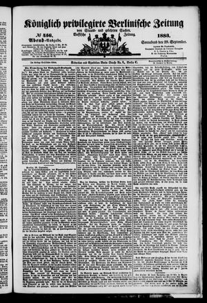 Königlich privilegirte Berlinische Zeitung von Staats- und gelehrten Sachen vom 29.09.1883