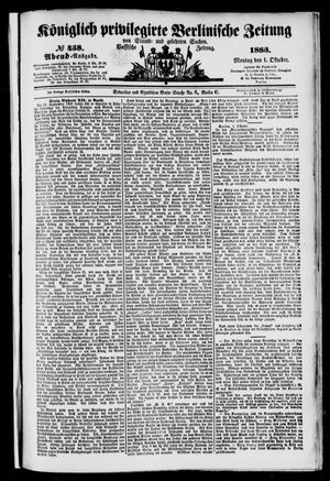 Königlich privilegirte Berlinische Zeitung von Staats- und gelehrten Sachen vom 01.10.1883