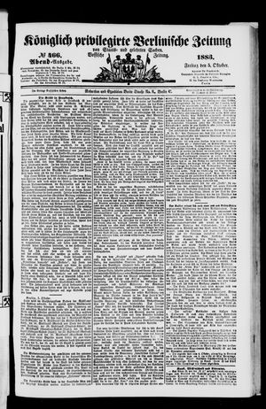 Königlich privilegirte Berlinische Zeitung von Staats- und gelehrten Sachen vom 05.10.1883