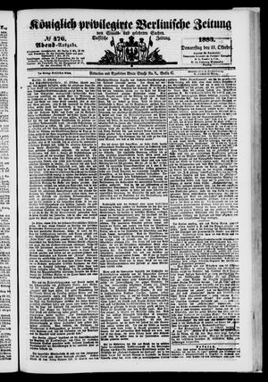 Königlich privilegirte Berlinische Zeitung von Staats- und gelehrten Sachen vom 11.10.1883
