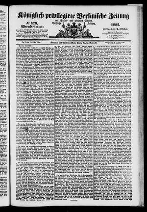 Königlich privilegirte Berlinische Zeitung von Staats- und gelehrten Sachen vom 12.10.1883