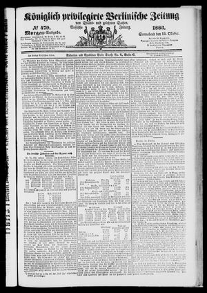 Königlich privilegirte Berlinische Zeitung von Staats- und gelehrten Sachen vom 13.10.1883