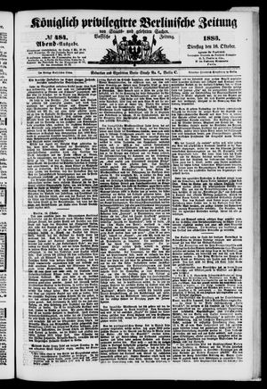 Königlich privilegirte Berlinische Zeitung von Staats- und gelehrten Sachen vom 16.10.1883