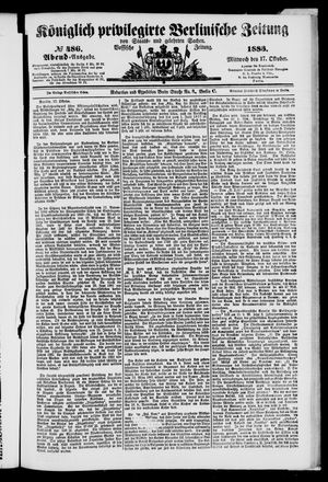 Königlich privilegirte Berlinische Zeitung von Staats- und gelehrten Sachen vom 17.10.1883