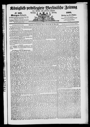 Königlich privilegirte Berlinische Zeitung von Staats- und gelehrten Sachen vom 19.10.1883
