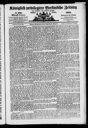 Königlich privilegirte Berlinische Zeitung von Staats- und gelehrten Sachen vom 19.10.1883