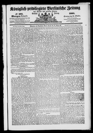 Königlich privilegirte Berlinische Zeitung von Staats- und gelehrten Sachen vom 21.10.1883