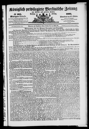 Königlich privilegirte Berlinische Zeitung von Staats- und gelehrten Sachen vom 27.10.1883