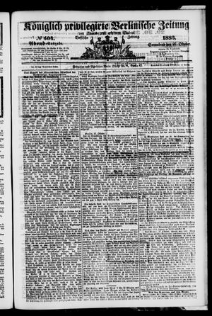 Königlich privilegirte Berlinische Zeitung von Staats- und gelehrten Sachen vom 27.10.1883