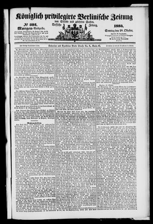 Königlich privilegirte Berlinische Zeitung von Staats- und gelehrten Sachen vom 28.10.1883