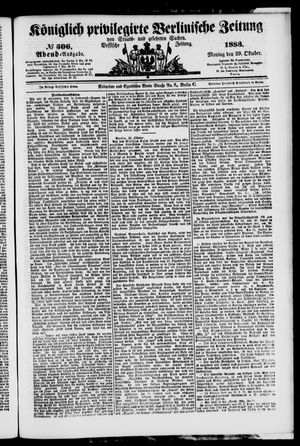 Königlich privilegirte Berlinische Zeitung von Staats- und gelehrten Sachen vom 29.10.1883