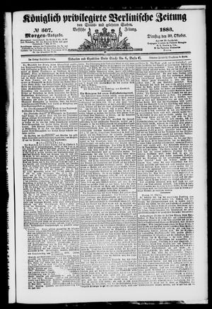 Königlich privilegirte Berlinische Zeitung von Staats- und gelehrten Sachen vom 30.10.1883