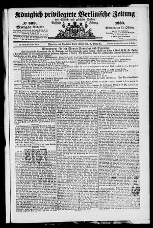 Königlich privilegirte Berlinische Zeitung von Staats- und gelehrten Sachen vom 31.10.1883