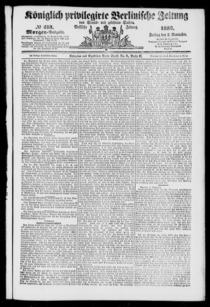 Königlich privilegirte Berlinische Zeitung von Staats- und gelehrten Sachen vom 02.11.1883