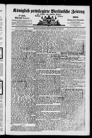 Königlich privilegirte Berlinische Zeitung von Staats- und gelehrten Sachen vom 02.11.1883
