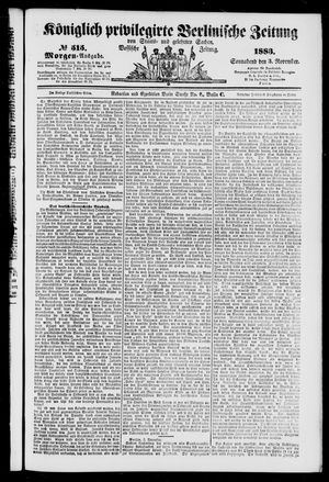 Königlich privilegirte Berlinische Zeitung von Staats- und gelehrten Sachen vom 03.11.1883
