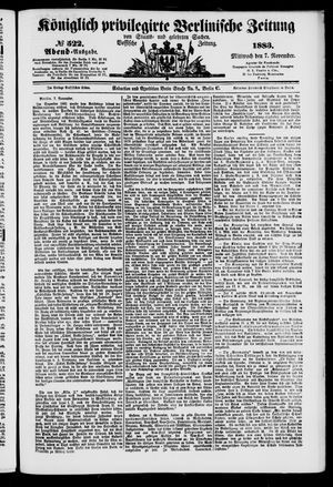 Königlich privilegirte Berlinische Zeitung von Staats- und gelehrten Sachen vom 07.11.1883