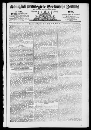 Königlich privilegirte Berlinische Zeitung von Staats- und gelehrten Sachen vom 08.11.1883