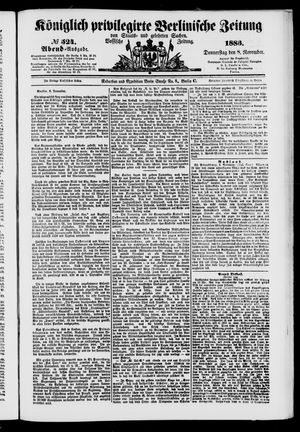 Königlich privilegirte Berlinische Zeitung von Staats- und gelehrten Sachen vom 08.11.1883