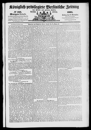 Königlich privilegirte Berlinische Zeitung von Staats- und gelehrten Sachen vom 09.11.1883