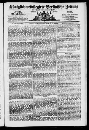 Königlich privilegirte Berlinische Zeitung von Staats- und gelehrten Sachen vom 09.11.1883