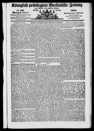 Königlich privilegirte Berlinische Zeitung von Staats- und gelehrten Sachen vom 17.11.1883