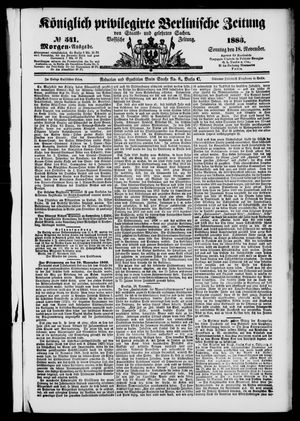 Königlich privilegirte Berlinische Zeitung von Staats- und gelehrten Sachen vom 18.11.1883
