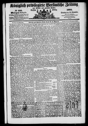 Königlich privilegirte Berlinische Zeitung von Staats- und gelehrten Sachen vom 25.11.1883