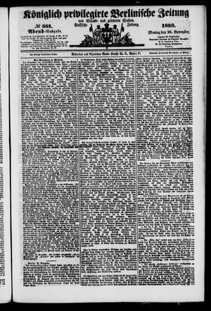 Königlich privilegirte Berlinische Zeitung von Staats- und gelehrten Sachen vom 26.11.1883