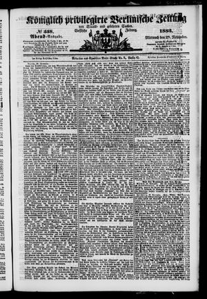Königlich privilegirte Berlinische Zeitung von Staats- und gelehrten Sachen vom 28.11.1883