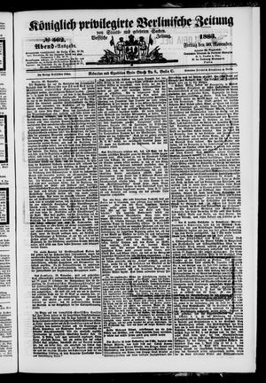 Königlich privilegirte Berlinische Zeitung von Staats- und gelehrten Sachen vom 30.11.1883