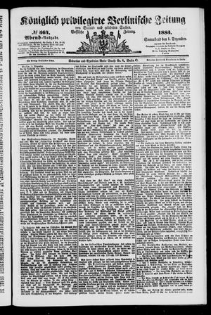 Königlich privilegirte Berlinische Zeitung von Staats- und gelehrten Sachen vom 01.12.1883