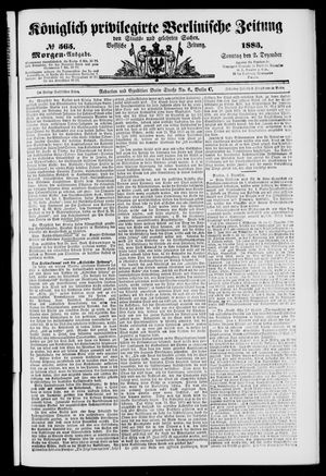 Königlich privilegirte Berlinische Zeitung von Staats- und gelehrten Sachen vom 02.12.1883