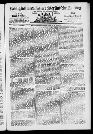 Königlich privilegirte Berlinische Zeitung von Staats- und gelehrten Sachen vom 05.12.1883