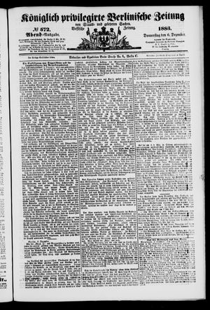Königlich privilegirte Berlinische Zeitung von Staats- und gelehrten Sachen vom 06.12.1883