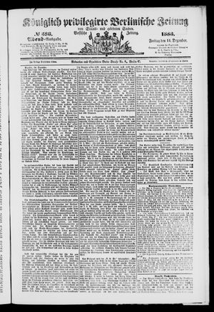 Königlich privilegirte Berlinische Zeitung von Staats- und gelehrten Sachen vom 14.12.1883
