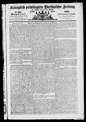 Königlich privilegirte Berlinische Zeitung von Staats- und gelehrten Sachen vom 15.12.1883