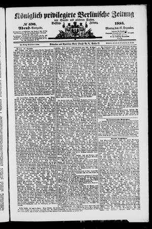 Königlich privilegirte Berlinische Zeitung von Staats- und gelehrten Sachen vom 17.12.1883