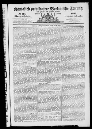 Königlich privilegirte Berlinische Zeitung von Staats- und gelehrten Sachen vom 18.12.1883
