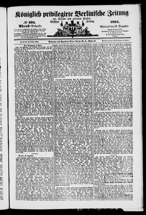 Königlich privilegirte Berlinische Zeitung von Staats- und gelehrten Sachen vom 19.12.1883
