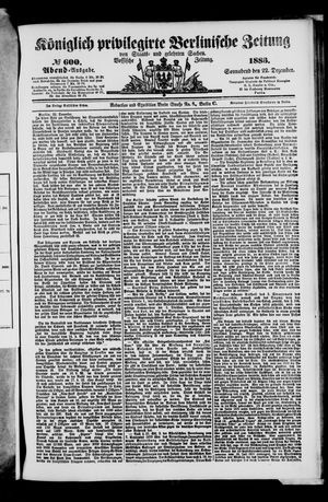 Königlich privilegirte Berlinische Zeitung von Staats- und gelehrten Sachen vom 22.12.1883