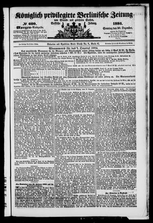 Königlich privilegirte Berlinische Zeitung von Staats- und gelehrten Sachen vom 30.12.1883
