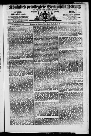 Königlich privilegirte Berlinische Zeitung von Staats- und gelehrten Sachen vom 31.12.1883