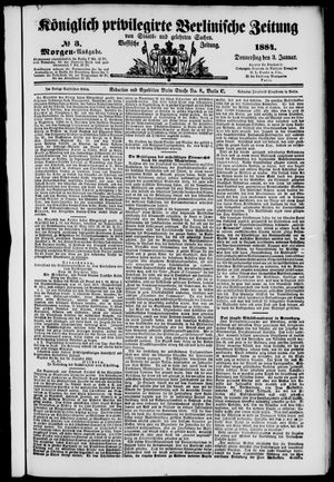 Königlich privilegirte Berlinische Zeitung von Staats- und gelehrten Sachen vom 03.01.1884