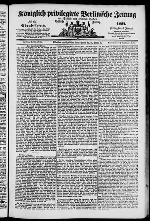 Königlich privilegirte Berlinische Zeitung von Staats- und gelehrten Sachen on Jan 4, 1884