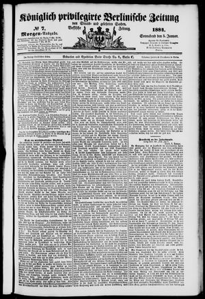 Königlich privilegirte Berlinische Zeitung von Staats- und gelehrten Sachen on Jan 5, 1884