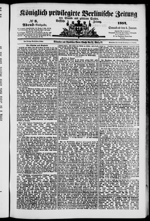 Königlich privilegirte Berlinische Zeitung von Staats- und gelehrten Sachen vom 05.01.1884